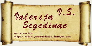Valerija Segedinac vizit kartica